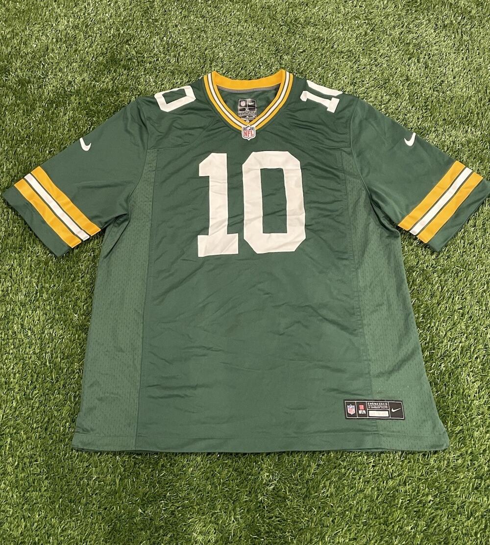 Nike Green Bay Packers Jordan Love #10 Green Game Football Jersey Men's XL